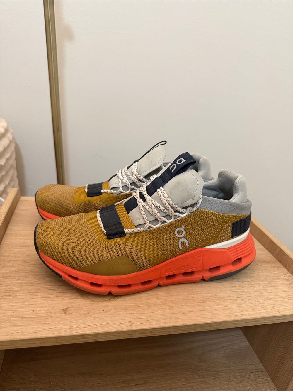 On Running Men's Sneakers in Mustard & Orange with Gray Accents